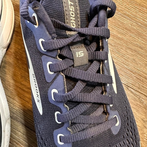 Brooks Peacoat Salt Air Ghost 15 Navy Blue Womens Running Shoes Size 9 Medium B - Picture 7 of 10